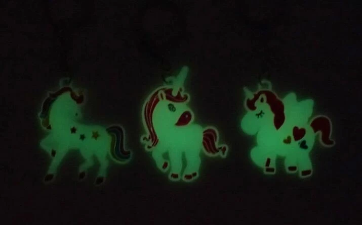 Amazon Cartoon Unicorn Luminous 3D PVC Rubber Key Chain