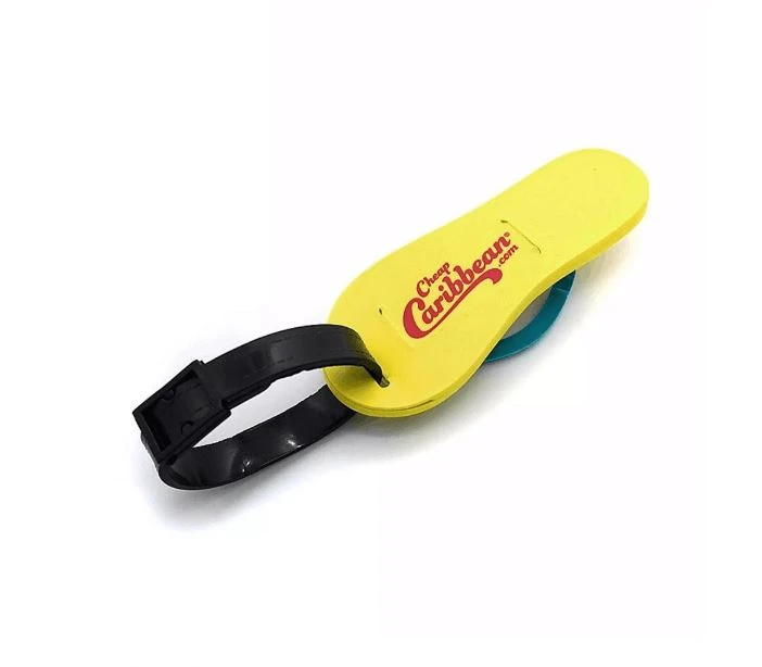 Factory New Fashion Custom Flip Flop Shape Soft Pvc Luggage Tag