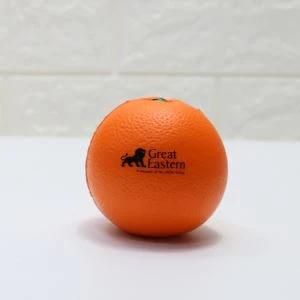 Oranssin muotoinen stressipallo