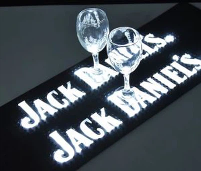 Wine Champagne Merkki logo Pvc Led Bar Mat