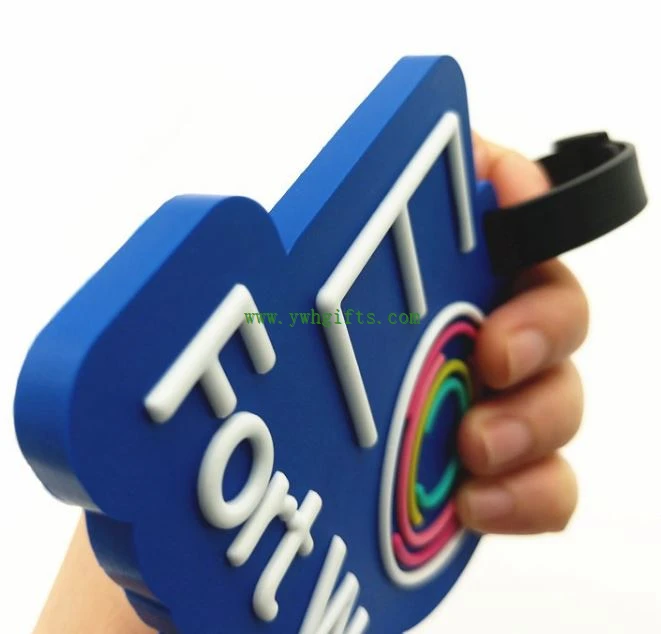 Travel Accessories 3D Logo PVC Rubber Luggage Tag Travel Bag Tag