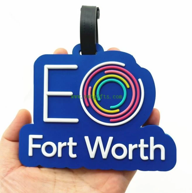 Travel Accessories 3D Logo PVC Rubber Luggage Tag Travel Bag Tag